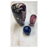 3 Mid-Century Murano style hand-blown art glass