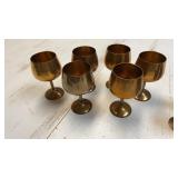 (2) sets of solid brass goblets