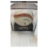 Stan Musial autographed baseball in case