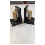 Vintage Set of alabaster and black marble owl