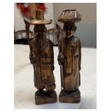 Vintage Asian hand-carved wooden figures