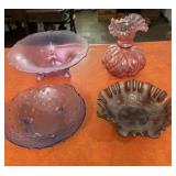 Vintage Fenton Carnival iridescent glass ruffled