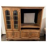 Wood Entertinment Center with glass doors
