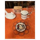White Hen on Nest, Recipe Box, Pyrex Measuring