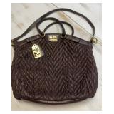 Brown COACH Bag/Purse #F1176-18634 with purple