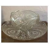 Vintage L.E. Smith Glass Co Punch Bowl Set