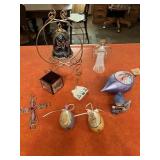 Christmas Lot including blown glass angel, Enesco