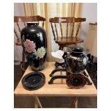 Oriental Vases, bowl, marble ash tray