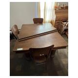 Antique Wood Table and 4 Chairs