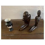 2 Mid-Century Modern abstract ceramic figurines