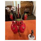 Vintage Lady Bug Cruet Set Hand Painted