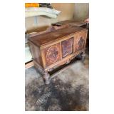 Antique server, two tables with extra marble top