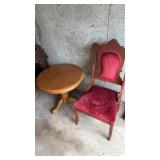 Antique chair and 26 inch round clawfoot table
