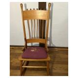 Vintage Victorian Farmhouse Wood Rocking Chair
