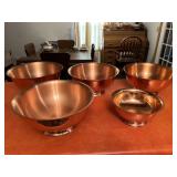 CopperCraft Guild Copper footed bowls 5 pc