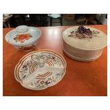 Vintage Majolica style large trinket Box Japan