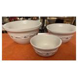 Longaberger Pottery Bowl Set of 3 ~ Navy Blue