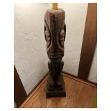 (2) Vintage Wood Carved Lamps with shades