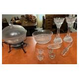 Two Vintage Crystal Clear Candlesticks 10 in tall