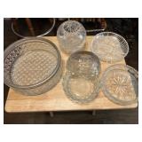 Vintage glass bowls, footed bowl, candle holder