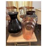 (3) Decorative Tall Vases