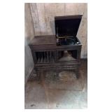 Antique record player cabinet
