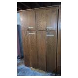 Several oak cabinets, 82 inches tall 24 inches
