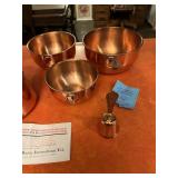 CopperCraft Guild 3 pc bowl Set ; Bell & Teakettle