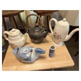 Vintage teapots, oriental, pottery,