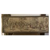 Wood Framed Vintage Tapestry