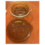 Vintage Fenton "Fine Rib" Carnival Glass Vase &