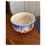 Antique Ceramic Pitcher & Wash Bowl, Chamber Pot