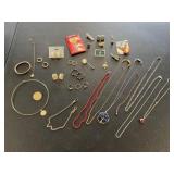 Jewelry Lot includes: earrings, necklaces, pins,