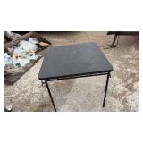Card table and six matching chairs