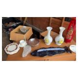 Decorative pitchers , plates, plates, vases,