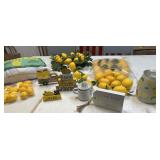 Large lot of lemon themed decor, including: