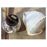 Jar of Seashells & Large Shell