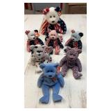 (7) Ty Patriotic Beanie Baby Bears; (1) Large