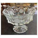 Vintage Fostoria Coin Glass Clear Footed Compote
