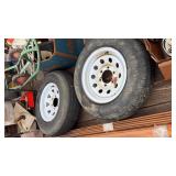 (2) trailer tires, six lug, 205/75/16 good tread