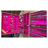 72 piece bronze, plated, cutlery set, Marked