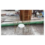 3  stands, tall brass stand does have glass