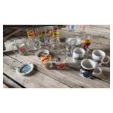 Collector glasses, ashtrays