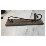 Wood and metal wall candle holder
