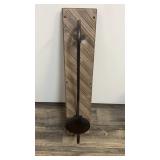 Wood and metal wall candle holder