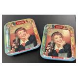 (2) vintage 1950s Coca-Cola "Thirst Knows No