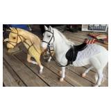 2 toy horses made by Battrat, 20 inches tall