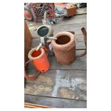 Old oil dispensers, and funnels
