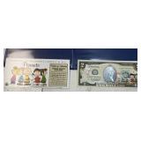 Commemorative Bank Note "Peanuts" $2 Bill