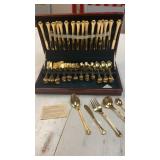 16 piece F. B. Rogers gold plated flatware and